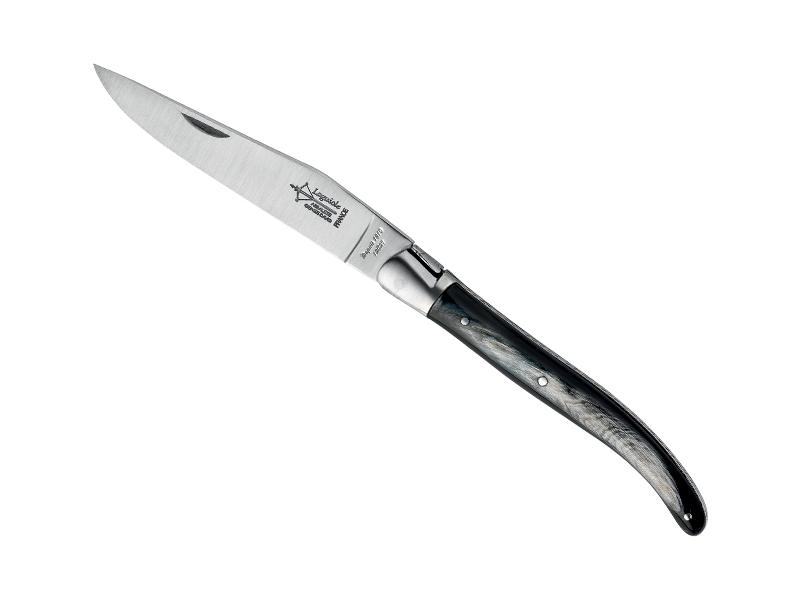 Couteau Laguiole d'antan G. David Arbalète mitre inox mat - Manche corne 12 cm