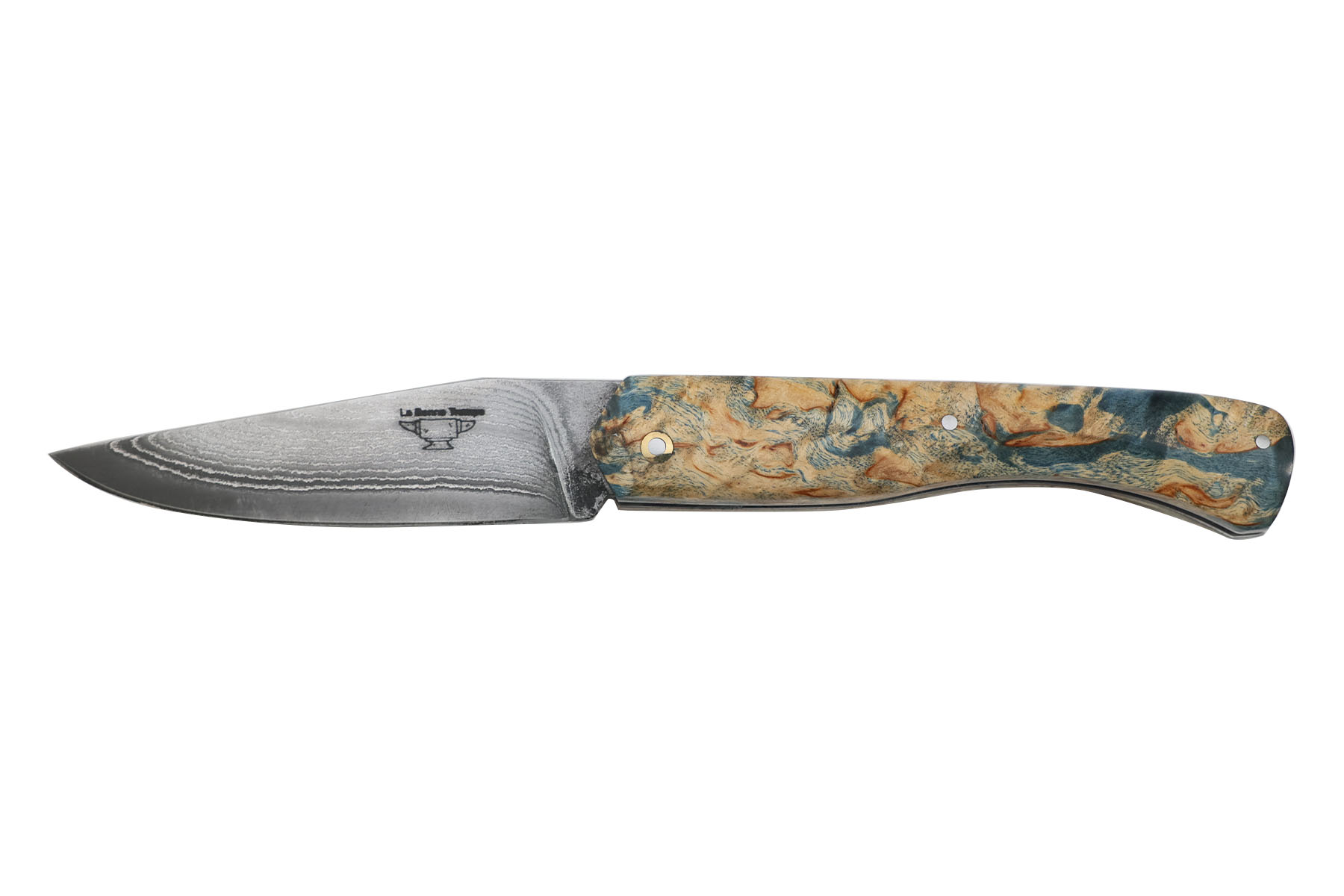 Couteau Boulary par La Bonne Trempe - érable negundo - Suminagashi