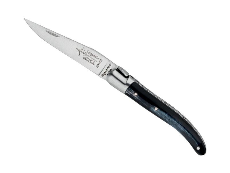 Couteau Laguiole G. David Arbalète mitre inox mat - Manche corne 8 cm