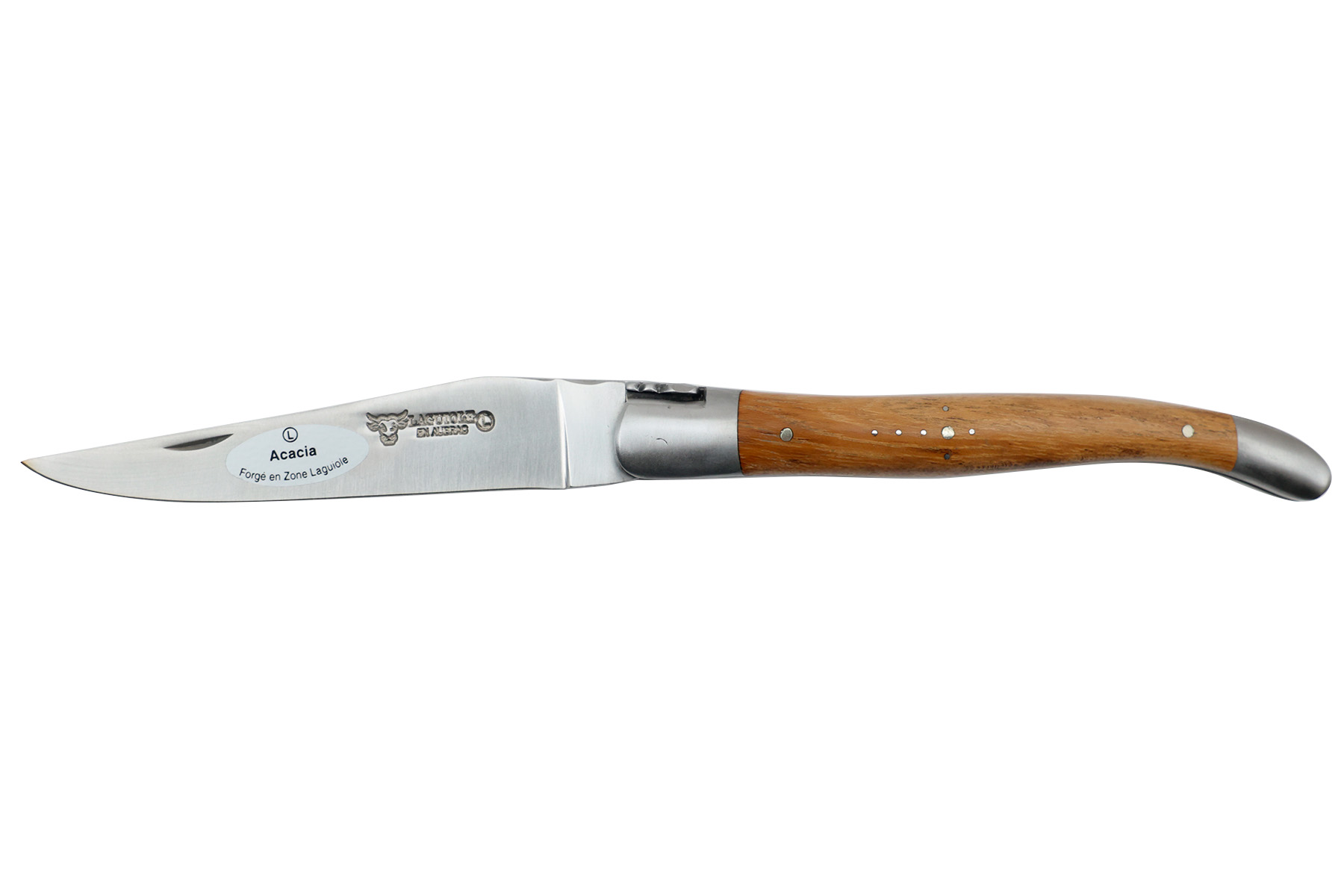 Couteau pliant laguiole en Aubrac 12 cm acacia - acier carbone